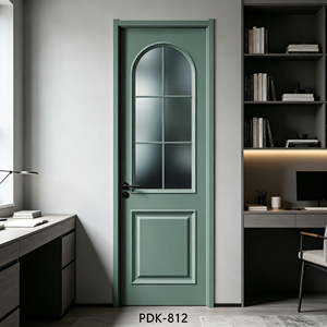 Porta Interna Moderna in Vetro Arcuato, Porta in Legno con Vetro Scanalato, Porta Interna Premium in MDF Verniciato per Sala da Pranzo e Ingresso <span class=keywords><strong>Cucina</strong></span> - Product Image 3