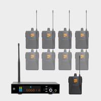 Système de monitoring intra-auriculaire sans fil avec commutateur stéréo/mono, entrées/sorties XLR/RCA, portable pour utilisation sur scène et avec microphone de conférence