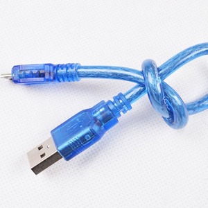Cable de carga micro USB de 0,3 m, azul transparente, para dispositivos Android, conductor de cobre puro, revestimiento de PVC, sincronización de datos y carga - Product Image 2