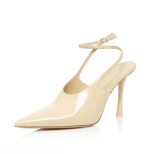 Zapatos de tacón de aguja finos con logo personalizado y huecos laterales para mujer, sandalias con tiras cruzadas y hebilla, ideales para citas. - Product Image 6