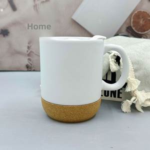 Thermal Transfer Cork Base Ceramic Mug Sublimation Detachable Cork <b>Lid</b> Eco-Friendly <b>Microwave</b> Safe Ins Promotional - Product Image 4