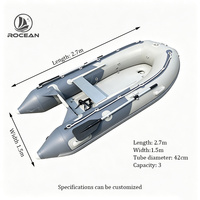Petit bateau pneumatique gonflable ultra léger de 2,9 m avec plancher pneumatique pour le plaisir en famille