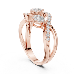 Anillo de Diamantes en Oro Rosa, Joyería Elegante y Brillante para Mujer, Perfecto para Regalo de Boda, Compromiso y Fiestas - Product Image 1
