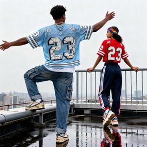 Camiseta de fútbol estilo Y2K para hombre, de corte holgado, con estampado gráfico personalizado serigrafiado, cuello en V y malla, estilo boxy y corto. - Product Image 2