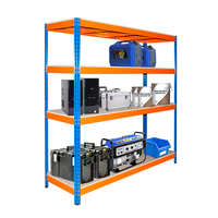 Étagère de rangement industrielle à 4 niveaux ajustable, en fer métallique, robuste, sans boulon, pour Garage