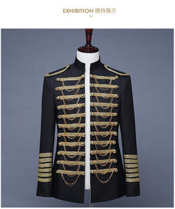 Veste rétro gothique pour <span class=keywords><strong>homme</strong></span>, veste longue steampunk victorienne, haut steampunk, col montant, manches longues, décontracté - Product Image 4