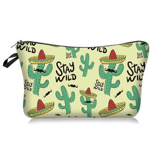 Nouvelle trousse à cosmétiques Cactus, trousse de toilette portable pour enfants, trousse de maquillage matelassée avec fermeture éclair, sac de rangement et de lavage - Product Image 3