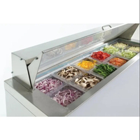 Congélateur de comptoir Kolice à température unique pour bar à salades, 2 portes, certifié CE, dégivrage automatique, 2~8 réfrigérants R134a, ventilé
