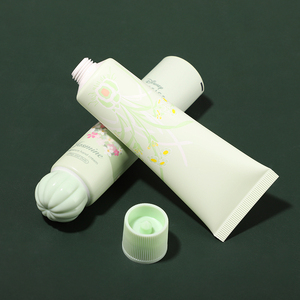 Tube de crème pour les mains vert pastel de 50 ml, double style, avec bouchons rotatifs côtelés en forme de gourde, emballage de tube de crème pour les mains - Product Image 6