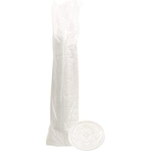 Boardwalk BWKPET910STRAWPK Disposable Lids 9 Oz. to 10 Oz. Crystal-Clear <b>Cold</b> <b>Cup</b> with Straw-Slot Packaged Clear (100/Pack) - Product Image 2