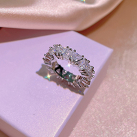 Bague pour homme, cercle complet, rangée unique, incrustée, design de niche haut de gamme, sens créatif, bague pour femme