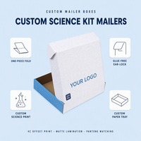 Boîte d'expédition en carton ondulé personnalisée pour kit d'expériences scientifiques pour enfants, kit STEM, avec fermeture auto-scellante, vente en gros, directement de l'usine