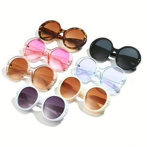 Gafas de Sol Redondas Extra Grandes con Logotipo Personalizado, Moda Vintage 2025, Montura Grande, Protección UV400, Color Rosa, para Mujer - Product Image 3