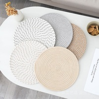 Set de table en lin fait main de style japonais, dessous de verre et dessous de bol pour la vaisselle domestique, vente en gros de sets de table en lin