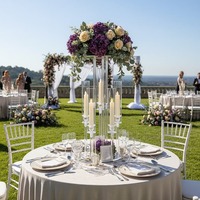Chandeliers en acrylique transparent, décorations de table de mariage, vases à fleurs en cristal, accessoires décoratifs
