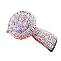 Anillo de Latón con Circonita Cúbica de Corte Redondo, Color Plateado, Brillante, Anillos de Compromiso, Promesa y Boda para Mujer GJZ0105