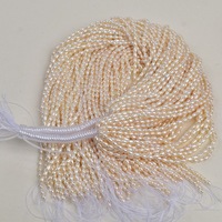 Perles d'eau douce naturelles de 3-3,5 mm, forme de riz, sans noyau, perles en vrac, fabrication de bijoux DIY