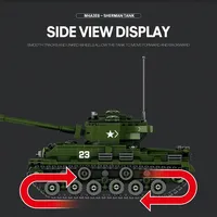 Reobrix 77030 Nueva Serie de Tanques, Modelo de Tanque de Batalla Principal de la Segunda Guerra Mundial, Bloques de Construcción para Exhibición en Escritorio, Juguetes DIY para Niños, Regalo, Sets de Bloques de Construcción