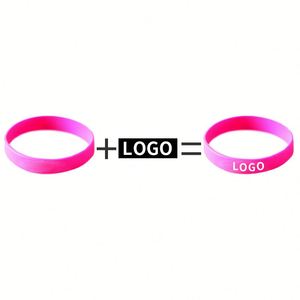 Bracelet en silicone personnalisé avec logo imprimé rouge, bracelet en caoutchouc pour la promotion et la publicité - Product Image 5