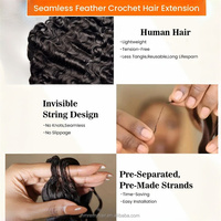 Extensions de cheveux humains vierges bouclés pré-bouclés pour tresses au crochet, nœuds sans nœuds Miracle Knots, 100g/pièce, lots de mèches, boucles profondes, micro-liens