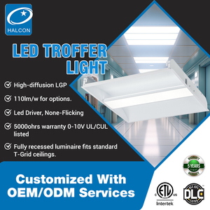 Lõm văn phòng trong nhà ánh sáng trắng tấm thép phẳng bảng điều chỉnh đèn 2ft 4ft 24W 35W 40W dẫn troffer ánh sáng - Product Image 2