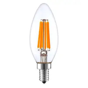 Factory C35 Warm White E12 E14 4W 5W clear candle Vintage Edison Bulb Light 2700K 6500K LED Filament Bulb