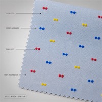Tissu Jacquard Dobby Teint en Fil 100% Polyester Écologique à Petits Points Colorés Tissé pour Maillots de Bain, Chemises, Robes et Blouses pour Femmes et Filles