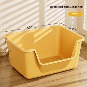 Extra Grande Semi-Fechado <span class=keywords><strong>Cat</strong></span> Litter Box Anti-Splash com Espessamento Fácil Limpo Plástico Toalete para Aberto Pet <span class=keywords><strong>Cat</strong></span> Care Atacado - Product Image 6