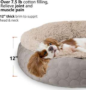 ZYZPET-cama de Donut redonda para perro, cojín suave de enfriamiento, cama de Donut disponible de doble cara (x-grande, marrón claro) - Product Image 4