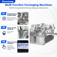 Machine d'emballage automatique de biscuits, ligne d'emballage rotative de sachets préformés avec peseuse multi-têtes pour sachets Doypack de biscuits