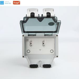 SMTLAP <span class=keywords><strong>Tuya</strong></span> IP66 étanche extérieur WiFi <span class=keywords><strong>prise</strong></span> de courant intelligente 2 prises ca <span class=keywords><strong>prise</strong></span> murale prises et prises - Product Image 4