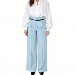 <span class=keywords><strong>Pantaloni</strong></span> da Donna a Vita Alta e Gamba Larga - <span class=keywords><strong>Pantaloni</strong></span> Eleganti con Cintura e Pieghe Sehe Fashion - Product Image 6