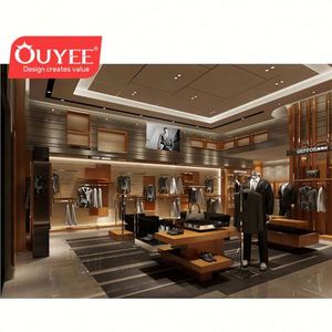 Mesa de mostrador de tienda de ropa de madera Mdf personalizada, traje de hombre, tienda de ropa, diseño de interiores, quiosco de ropa comercial - Product Image 3