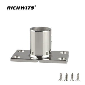 RICHWITS Stainless Steel 90 Degree Square Tube Mount <b>Bracket</b> For Marine Hardware Yacht Railing Base - Product Image 4