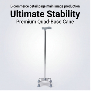 Canne réglable avec base antidérapante, bâton de marche léger en aluminium pour personnes âgées, aide à la mobilité, récupération post-chirurgicale - Product Image 2