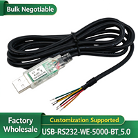 Câble Série USB vers RS232 FT232RQ, Câble Adaptateur RS232 USB-RS232-WE-1800-BT à Extrémité Fil Nu, Compatible Windows Mac Linux