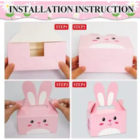 Boîtes à faveur de pâques 50 pièces, boîte-cadeau pour fête de pâques avec poignée, boîtes à bonbons, œufs de lapin, pour enfants