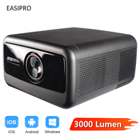 Projecteur Full HD 1080P 3000 Lumens ANSI, Projection Cinéma Maison 65-300 Pouces, Mise au Point Automatique, Correction Trapézoïdale, Android WiFi