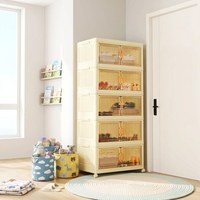 Armoire de rangement pliable mobile en plastique PP, armoire pliable pour usage domestique