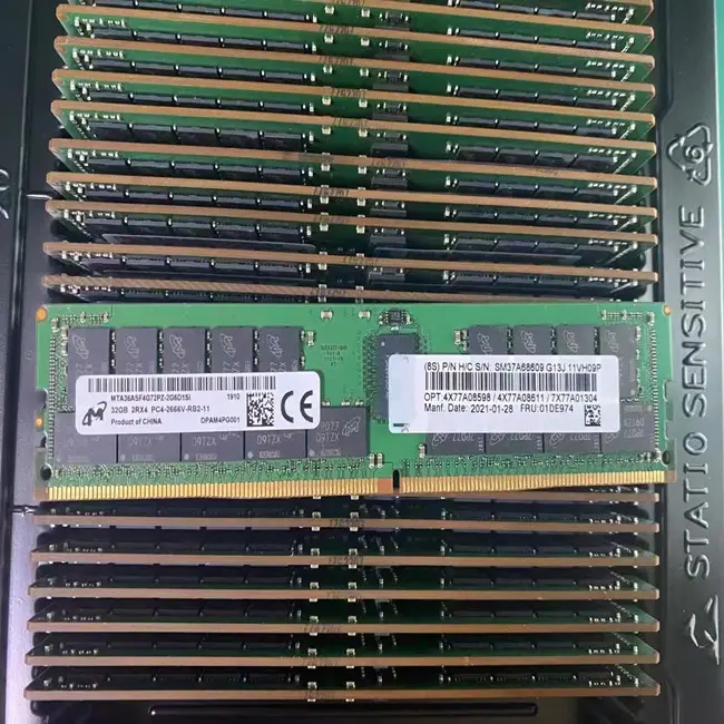 Stock ThinkSystem 32G 3200MHz ECC UDIMM 4X77A77496 Ram 32GB DDR4 ECC Servidor Ram Kit de memoria