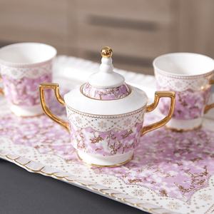 Juego de Té y Café Estilo Vintage con Detalles en Oro, Cerámica, Gran Descuento, Estilo Europeo, Cuatro Colores y Rosa - Product Image 4