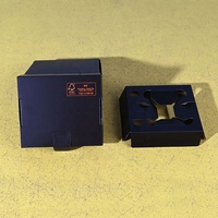 Boîte d'emballage pliable en carton noir FSC avec insert en carton pour détecteur de qualité de l'air, impression personnalisée du logo