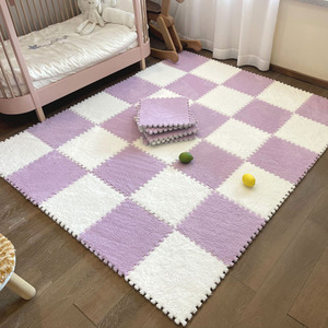 <span class=keywords><strong>Tapis</strong></span> <span class=keywords><strong>de</strong></span> sol en mousse emboîtable en peluche, <span class=keywords><strong>tapis</strong></span> puzzle shaggy pour salon, chambre, décoration <span class=keywords><strong>de</strong></span> chambre d'enfant - Product Image 2