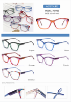 Fabricant de lunettes de mode personnalisées lunettes multicolores à monture carrée en acétate lunettes à tempe en métal pour soulager la fatigue lunettes optiques