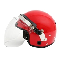 Casque tactique de style européen rouge avec visière en PC pour les exercices de sécurité