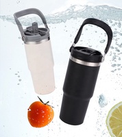 Beauchy Nouveau Style 20/30oz Tasses de voiture de voyage en acier inoxydable Gobelet à café sous vide enduit de poudre avec couvercles