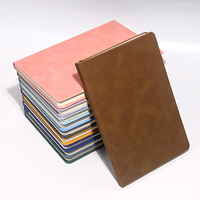 Carnet de notes promotionnel personnalisable en cuir PU A5 avec reliure cousue, logo personnalisé, image couleur, agenda d'affaires