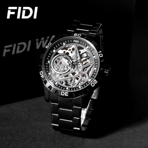Reloj Mecánico Automático FIDI para Hombre, Esfera Esqueleto, Resistente al Agua, Correa de Acero Inoxidable, Reloj de Pulsera Deportivo de Lujo - Product Image 2