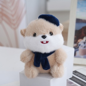 Porte-clés en peluche mignon, jouet en peluche 3D en forme de hamster, peluche douce rose pâle, porte-clés en forme de <span class=keywords><strong>castor</strong></span>, peluche kawaii, poupée de machine à griffes - Product Image 4