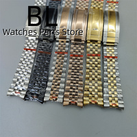 BLIGER 20mm nouveau Bracelet jubilé à maillon d'extrémité incurvée 904L acier argent or bracelet de montre-bracelet solide liens à vis fermoir à glissière